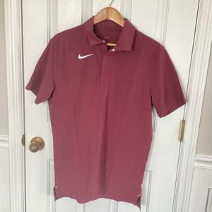 Nike Coach's Men’s Medium Polo Shirt Dri-Fit Burgundy DJ5123-669